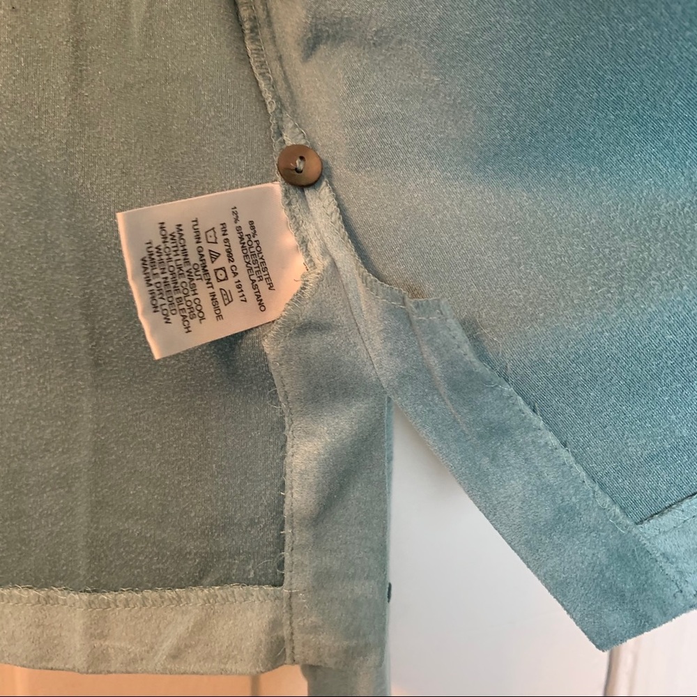 π Turquoise Faux Suede Top - Picture 10 of 12